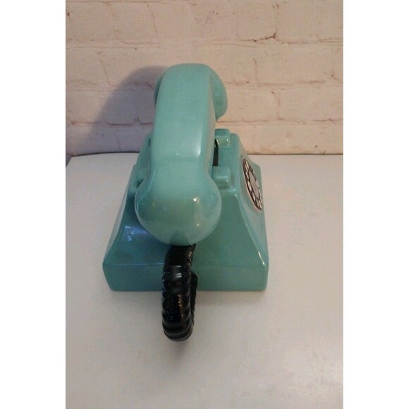 Giftcraft Chatterbox Rotary Phone Shape Ceramic Teapot Turquoise & Black - Picture 4 of 11